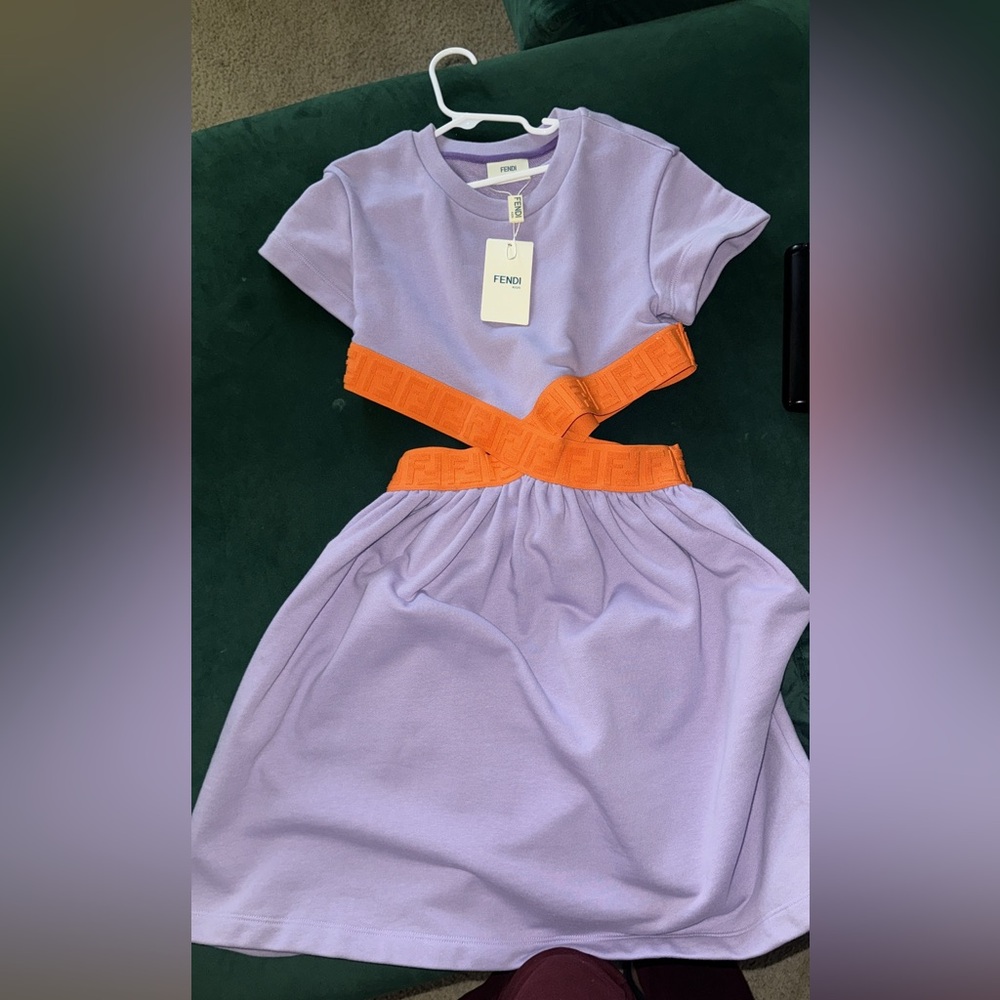 Fendi Kids Purple and Orange Dress #BRANDNEW
